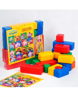 Набор цветных кубиков, "Смешарики", 20 элементов, 25х25 см арт. СМЛ-65689-1-СМЛ0004131404