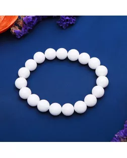 Браслет шар №10 "Агат белый" арт. СМЛ-20813-1-СМЛ0414410