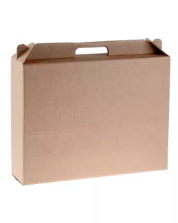 Коробка универсальная с ручкой, бурая, 34,5 х 8 х 27 см арт. СМЛ-99227-1-СМЛ0004145136