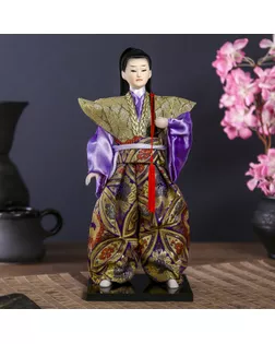 Кукла коллекционная "Самурай в золотом кимоно с мечом" 30х12,5х12,5 см арт. СМЛ-84976-1-СМЛ0004147029