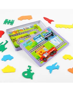 Магнитный конструктор "Запоминаем транспорт" арт. СМЛ-67970-1-СМЛ0004160435
