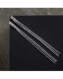 Клипсы "Ажур" классика, цвет белый в серебре арт. СМЛ-31289-1-СМЛ4238022