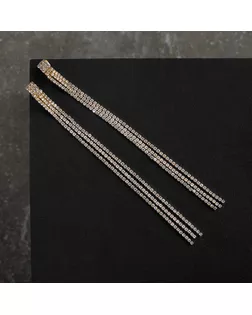 Клипсы "Ажур" классика, цвет белый в золоте арт. СМЛ-31515-1-СМЛ4238023