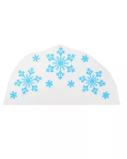 Термонаклейка на кокошник "Три снежинки", синяя с серебром арт. СМЛ-65779-1-СМЛ0004239885
