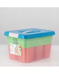 Контейнер для хранения с крышкой Kid's Box, 6 л, 25×20×16 см, 6 вставок, лоток, цвет МИКС арт. СМЛ-186613-1-СМЛ0004258824