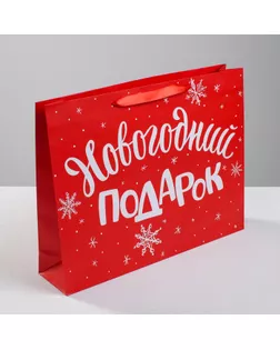 Пакет ламинированный горизонтальный «Новогодний подарок», M 30 × 26 × 9 см арт. СМЛ-98668-4-СМЛ0004262329