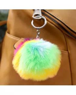 Пушистик на кольце "Шарик - градиент" МИКС 10х10х10 см арт. СМЛ-121190-1-СМЛ0004288724