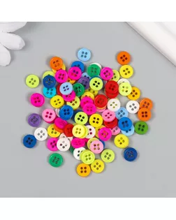 Набор пуговиц пластик "Цветная пуговка" МИКС н-р 100 шт 11,2х1,5х7 см арт. СМЛ-267333-1-СМЛ0004304664