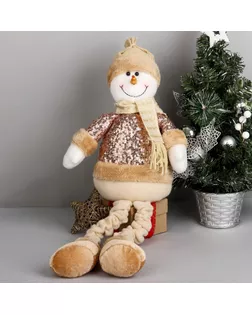 Мягкая игрушка "Снеговик в пайетках - длинные ножки" сидит 13*52 см арт. СМЛ-71149-1-СМЛ0004316880