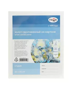 Холст на картоне 25 х 30 см, хлопок 100%, акриловый грунт, мелкозернистый, «Студия» арт. СМЛ-205317-1-СМЛ0004317091