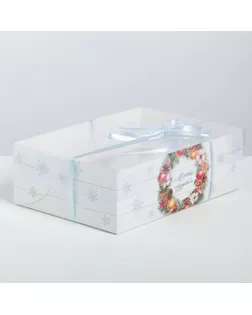 Коробка для капкейка Happy New Year, 23 × 16 × 7.5 см арт. СМЛ-70491-1-СМЛ0004334745