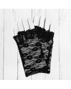 Карнавальные перчатки «Леди», для взрослых, цвет чёрный арт. СМЛ-72247-1-СМЛ0004335194