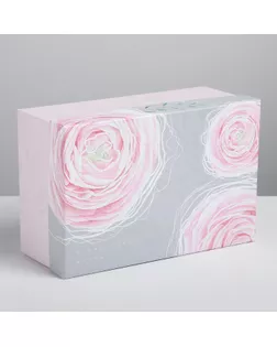 Коробка прямоугольная «Цветы», 28 × 18.5 × 11.5 см арт. СМЛ-71157-1-СМЛ0004364064