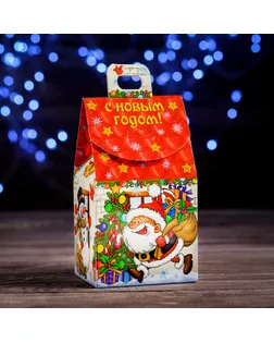 Коробка картонная "Веселый Дед Мороз", 9,1 х 7 х 15,7 см арт. СМЛ-162312-1-СМЛ0004432300