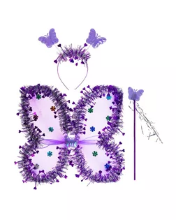 Карнавальный набор «Бабочка», 3 предмета: крылья, ободок, жезл, цвет фиолетовый арт. СМЛ-72653-1-СМЛ0004440583