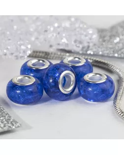 Бусина "Сахарный кварц", цв.голубой в серебре арт. СМЛ-29149-4-СМЛ0004448145