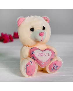Мягкая игрушка «Мишка с сердцем», цвет розовый арт. СМЛ-72580-1-СМЛ0004471234