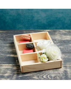 Кашпо деревянное "Six, 6 ячеек", натуральный Дарим Красиво арт. СМЛ-85050-1-СМЛ0004473937