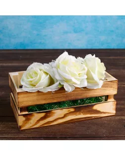 Кашпо деревянное "Двушка Лайт", двухреечное, обжиг Дарим Красиво арт. СМЛ-70711-1-СМЛ0004473968