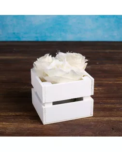 Кашпо деревянное "Однушка Лайт", двухреечное, белый Дарим Красиво арт. СМЛ-70712-1-СМЛ0004473970