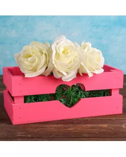 Кашпо деревянное "Двушка Лайт", двухреечное, сердце, розовый Дарим Красиво арт. СМЛ-113400-1-СМЛ0004474078