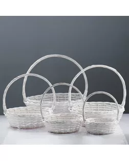 Набор корзин, 5 шт, 41/52×17/50, 36/46×15/45, 30/39×13/40, 25/33×11/36, 21/27×10/31 см, ива   448580 арт. СМЛ-200300-1-СМЛ0004485808