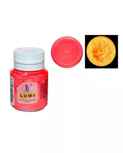 Краска акриловая люминесцентная, 20 мл LUXART Lumi красно-оранжевая, красно-оранжевое свечение арт. СМЛ-175130-1-СМЛ0004515072