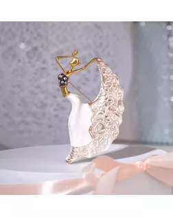 Брошь "Балерина" драма, цвет бело-сиреневый в чернёном золоте арт. СМЛ-175637-1-СМЛ0004570988