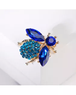 Брошь "Муха", цвет синий в золоте арт. СМЛ-185662-1-СМЛ0004572265