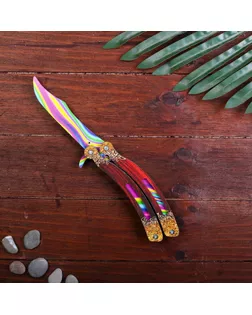 Сувенир деревянный «Нож бабочка, радужные линии» арт. СМЛ-127144-1-СМЛ0004576996