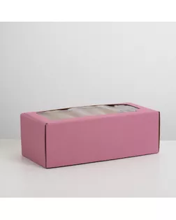 Коробка самосборная, с окном, белая, 16 х 35 х 12 см арт. СМЛ-98401-3-СМЛ0004589013