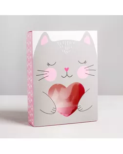 Коробка для сладостей «Котик», 20 × 15 × 5 см арт. СМЛ-79534-1-СМЛ0004599446