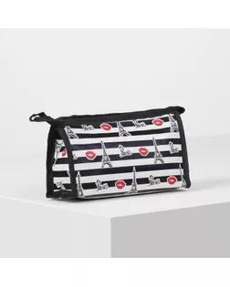 Косметичка простая, отдел на молнии, цвет чёрный/белый арт. СМЛ-228845-2-СМЛ0004608528