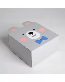 Коробка складная «Медвежонок», 15 х 15 х 8 см арт. СМЛ-78254-1-СМЛ0004623254