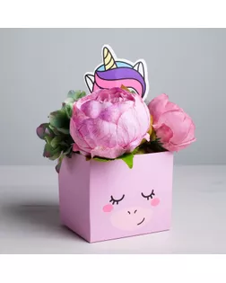 Коробка для цветов с топпером «Чудо», 11 х 12 х 10 см арт. СМЛ-78547-1-СМЛ0004627891