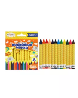Карандаши восковые 12 цветов в картонной коробе Calligrata арт. СМЛ-177073-1-СМЛ0004643557