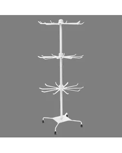 Вертушка, 3 яруса по 10 крючков, 30*30*75, цвет белый арт. СМЛ-22858-2-СМЛ0471117