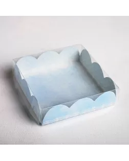 Коробка для кондитерских изделий с PVC-крышкой «Сделано с любовью», 10,5 × 10,5 × 3 см арт. СМЛ-100228-1-СМЛ0004711875