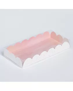 Коробка для кондитерских изделий с PVC-крышкой «Цвети от счастья», 21 × 10,5 × 3 см арт. СМЛ-79769-1-СМЛ0004711911