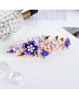 Заколка-автомат для волос "Вальс цветов" 9 см, бусины арт. СМЛ-35036-1-СМЛ0004732893