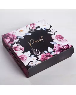 Коробка складная Present, 14 × 14 × 3,5 см арт. СМЛ-100245-1-СМЛ0004746038