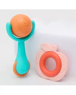 Набор прорезывателей с погремушкой «Овощной микс», 2 шт арт. СМЛ-90282-1-СМЛ0004754405