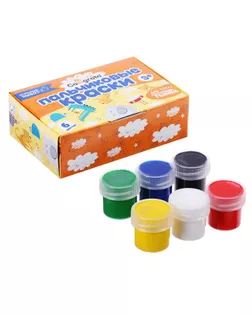 Краски пальчиковые 6 цветов Calligrata, по 20 мл, для детей от 3-х лет арт. СМЛ-206809-1-СМЛ0004777632