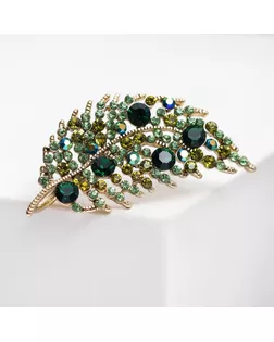 Брошь "Листочек", цвет зелёный в золоте арт. СМЛ-185668-1-СМЛ0004781306