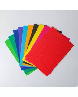 Набор цветного картона "Гофрированный" 10 листов 10 цветов, 250 г/м2, 21х29,7 см арт. СМЛ-205960-1-СМЛ0004796595