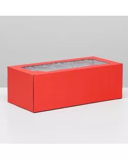 Коробка самосборная, с окном, белая, 16 х 35 х 12 см арт. СМЛ-98401-9-СМЛ0004832235