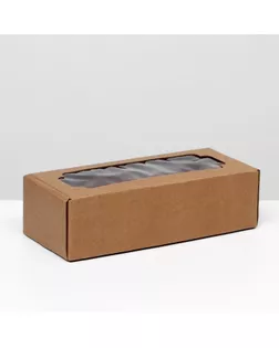 Коробка самосборная, с окном, бурая, 32 х 13 х 9 см арт. СМЛ-90020-1-СМЛ0004832237