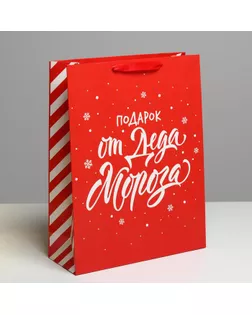 Пакет ламинированный вертикальный «Подарок от Деда Мороза», L 31 × 40 × 11,5 см арт. СМЛ-101476-1-СМЛ0004843282
