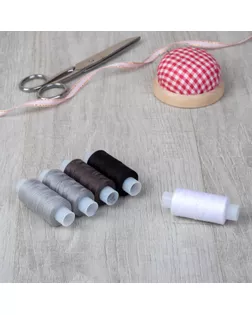 Набор ниток 40ЛШ, 200 м, 5 шт, цвет чёрный арт. СМЛ-114870-1-СМЛ0004918065