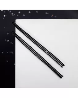 Клипсы "Лёд" классика, цвет чёрный в чёрном металле арт. СМЛ-31515-2-СМЛ0004929765